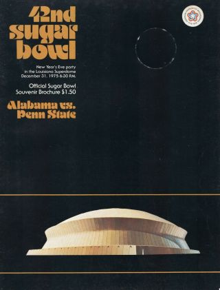 1975 Sugar Bowl Program,  Alabama Vs Penn State