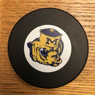 University Of Michigan 2016 - 2019 Big Ten Game Puck Ncaa College Hockey