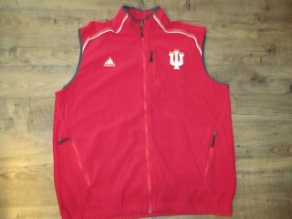 Red Adidas Indiana University Hoosiers Full Zipper Fleece Vest - Xl Mens Team