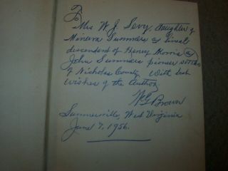 History of Nicholas County West Virginia W.  G.  Brown Signed w/Letter from Author 2