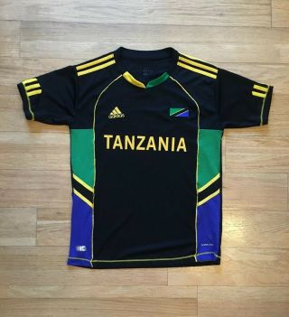 Authentic Adidas Tanzania Soccer Jersey Mens Medium Climacool Black