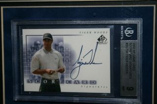 Tiger Woods Framed 2002 U.  S.  Open Tickets & Autographed Graded Card 3
