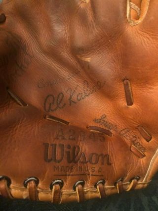 Al Kaline Wilson A2945 glove,  Detroit Tigers,  Made in USA,  1960 ' s 2