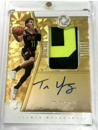 2018 Rc /79 On Card Auto Trae Young Panini Opulence Gold Atl Rookie Jersey Patch