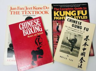 4 Books Gung Fu Fighting Self Defense Bruce Lee Kung Fu Boxing Jeet Kune Do Plus