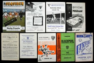 1950s - 60s Blackpool Football Club Soccer Programme Programs Derby County (19 Pc)