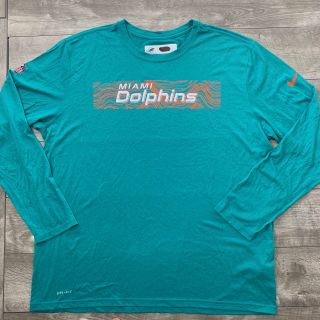 Miami Dolphins Nfl Nike Dri Fit Player Issued Aqua Long Sleeve Shirt Mens 2xl