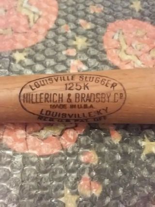 Vintage Louisville Slugger Wood 125k Baseball Bat Ed Mathews Little League