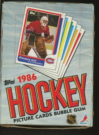 1986 Topps Hockey Wax Pack Box W/ 36 Packs Patrick Roy Rc Year