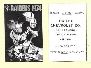 1974 Oakland Raiders Folding Schedule - Chevrolet - 2019 Last Year In Oakland
