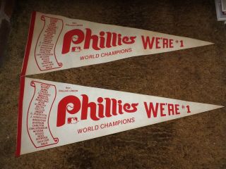 (2) Philadelphia Phillies 1980 World Champions Pennants - We 