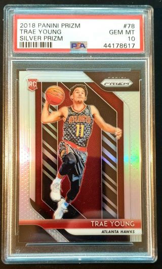 Trae Young 2018/19 Prizm Basketball Silver Prizm Rookie 78 Psa 10 Hawks