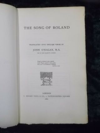 FINE VELLUM 1ST ED SONG OF ROLAND AUBREY BEARDSLEY BOOKPLATE 1880 JOHN O ' HAGAN 3