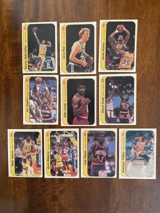 1986 Fleer Basketball Complete Sticker set of 11 NM With Michael Jordan Rookie 2