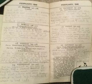 6 Handwritten Diaries Of Ely Schoolgirl 1940 - 1945 War & School Daily Life Detail