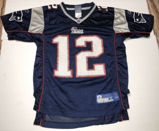 Tom Brady England Patriots 12 Jersey Kids Size Medium Reebok Nfl Player