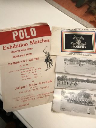 Jaipur Polo Ground Poster&program West Pakistan Rangers 1962 Torchlight Tattoo