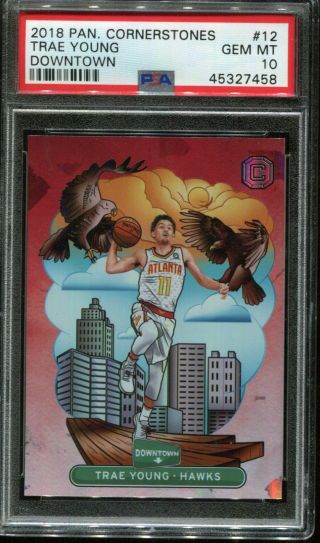 2018/19 Panini Cornerstones Trae Young Downtown Psa Gem 10 Rc Rookie