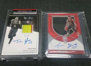 (lot2) 2018 - 19 Trae Young Rc Rookie Patch Auto Rpa Autograph Two Cards