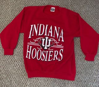 Vintage Iu Indiana University Sweatshirt 80s 90s Crewneck Retro Hoosiers Size Xl