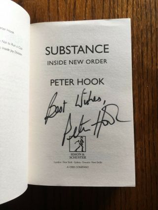 Order Book Signed And Inscribed By Peter Hook - Substance | Joy Division