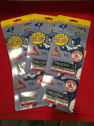Five (5) 2004 Red Sox World Series Actual Game 4 Ticket Stubs