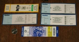 5 Away Iowa Hawkeyes Penn State Nittany Lions Football Ticket Stubs From 2000s