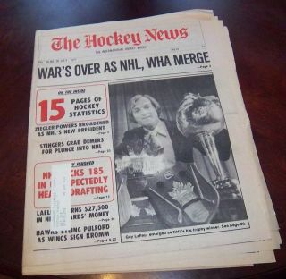 The Hockey News Vol 30 No.  35 July 1977 Guy Lafleur Nhl And Wha Merge