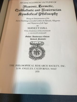 THE SECRET TEACHINGS OF ALL AGES LARGE Manly P Hall (1978) 3D 2