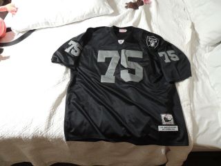 Throwbacks Mitchell & Ness Howie Long Los Angeles Raiders 75 Black And Grey