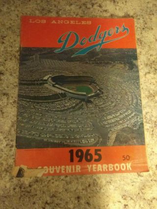 1965 Los Angeles Dodgers Souvenir Yearbook Sandy Koufax Don Drysdale Dimaggio Ex