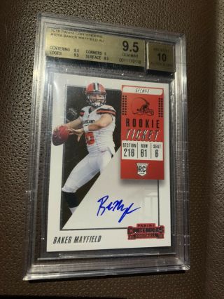 2018 Contenders Baker Mayfield Auto Bgs 9.  5/10 On Card Auto Rookie Ssp Low Pop