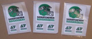 Saskatchewan Roughriders Stickers (three Circa 1970 