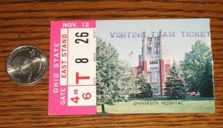 1960 University Of Iowa Hawkeyes Vs Ohio State Buckeyes Football Ticket Stub