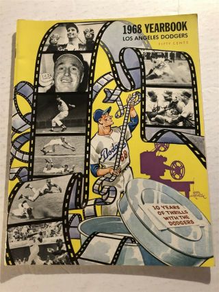 1968 Los Angeles Dodgers Yearbook Sandy Koufax Don Drysdale Don Sutton Alston
