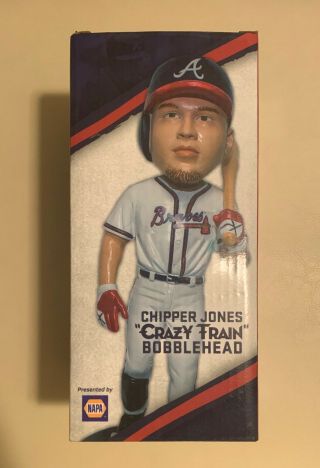 Chipper Jones " Crazy Train " Atlanta Braves Bobblehead Sga