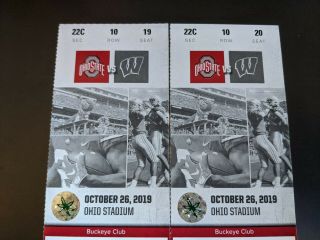 Ohio State Football Vs.  Wisconsin Ticket Stubs : October 26,  2019