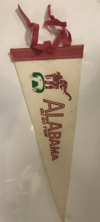 Vintage Alabama Crimson Tide 12” College Football Pennant 60’s