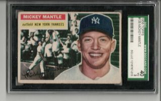 Mickey Mantle 1956 Topps 135 York Yankees Graded Sgc 40 3