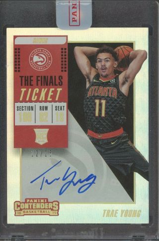 2018 - 19 Contenders The Finals Ticket Trae Young Hawks Rc Rookie Auto 12/25