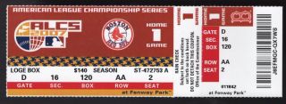 2007 American League Championship Alcs Game 1 Full Ticket Red Sox Vs Indians