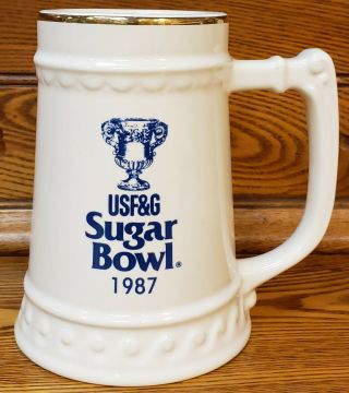 1987 Sugar Bowl Miller Lite Usf&g Insurance Stein (nebraska Vs.  Lsu)