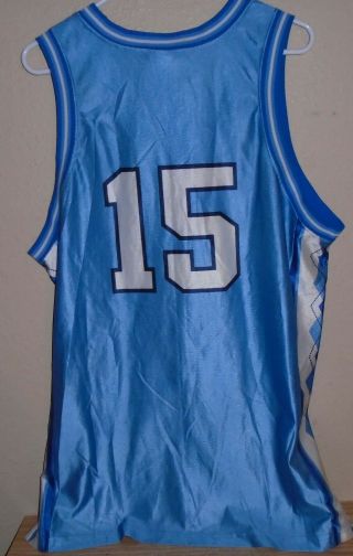 North Carolina UNC Tar Heels Blue Basketball Jersey 15 Vince Carter Nike Sz L 3