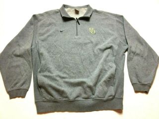 Nike Baylor University Mens Gray Long Sleeve 1/4 Zip Sweatshirt Size Xl