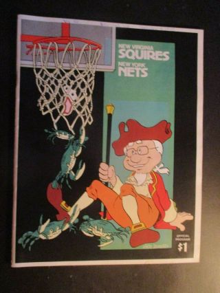 1974 - 75 Virginia Squires Vs Ny Nets Aba Basketball Program Dr.  J Returns