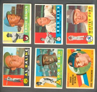 Partial Set (456/572) Of 1960 Topps Baseball Cards,  Ex - Exmt