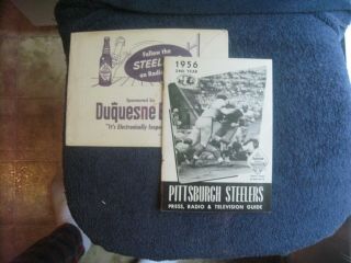 1956 Pittsburgh Steelers Football Media Guide Ex/mt With Mailer