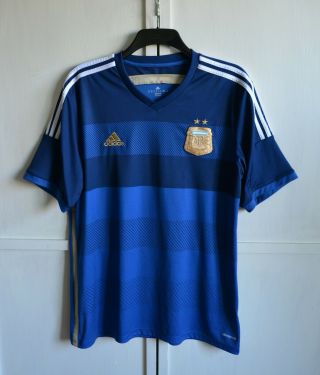Argentina National Team World Cup 2014 2015 Away Football Shirt Jersey Size (xl)