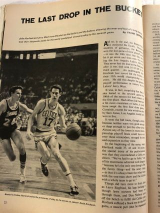 1969 Sports Illustrated BOSTON CELTICS vs Lakers HAVLICEK NewsStand NBA FINALS 2