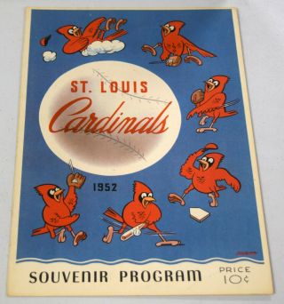 Vintage 1952 Cardinals Official Program& Scorecard - Scored Vs.  Pirates Bc1222